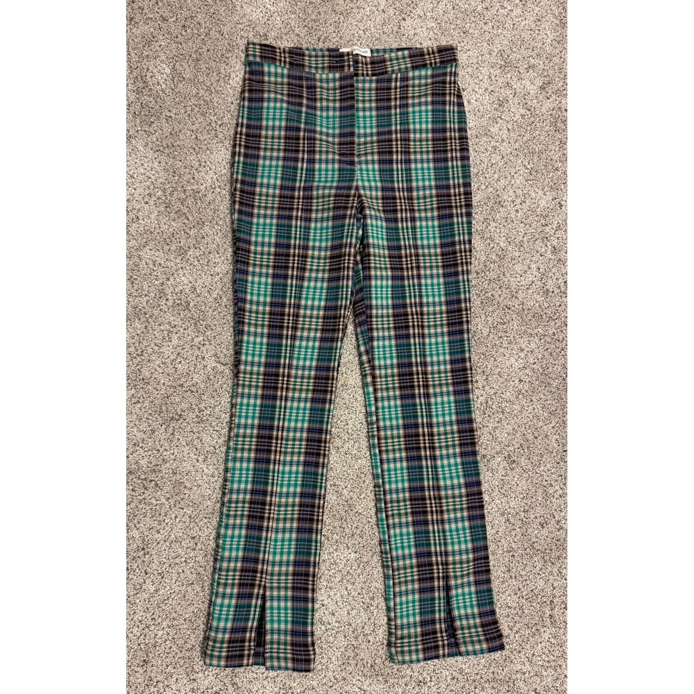 Urban Outfitters Tessa Plaid Notched Cropped‎ High-Waisted Pants